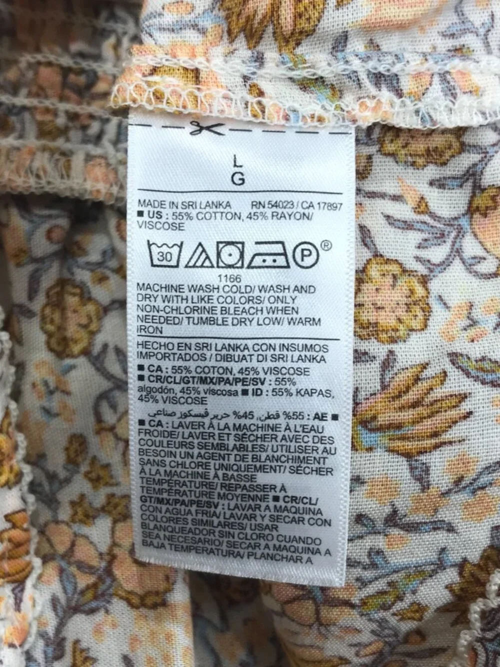 Old Navy Top Womens Large Brown Floral Babydoll Blouse Scoop Smocked Puff Sleeve